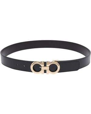 Ferragamo Adjustable Gancini Belt - Black