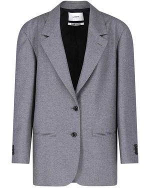 Lardini Single-Breasted Cashmere Blazer - Gray