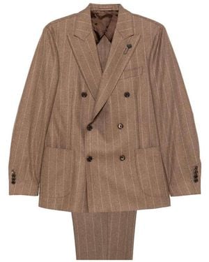 Lardini Pinstripe Suit - Brown