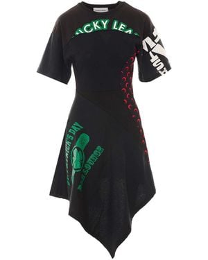 Marine Serre Printed Jersey Knee Length Dress - Black