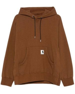 Sacai Carhartt X Jersey Hoodie - Brown