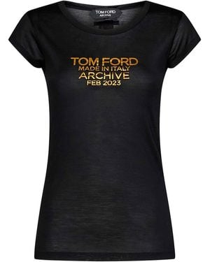 Tom Ford Silk Jersey T-Shirt - Black