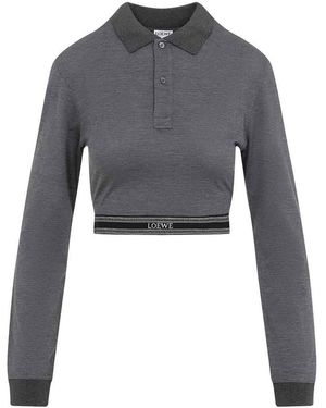 Loewe Cropped Polo - Gray