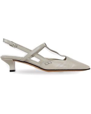 Pomme D'or Slingback With Heel And T Bar - White