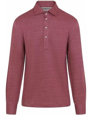 Brunello Cucinelli Long Sleeves Polo - Red