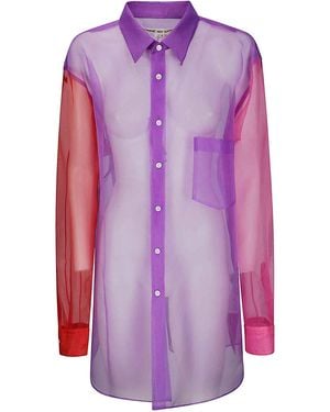 Comme des Garçons Two -Tone Transparent Taffet Shirt - Purple