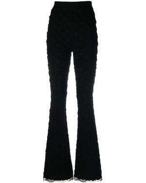Ambush High Waist Flared Knit Trousers - Black