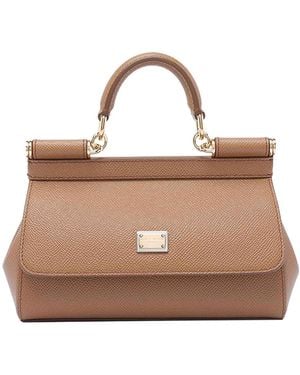 Dolce & Gabbana Small Sicily Handbag - Brown