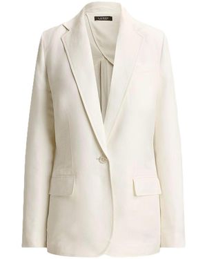 Ralph Lauren Woven-Blazer/Sport Coat-Lt Drapy Linen Visc - White