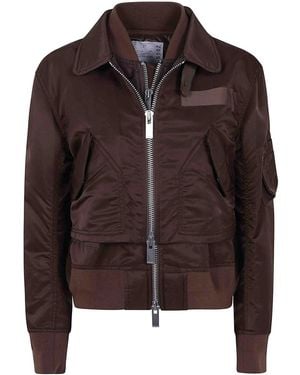 Sacai Nylon Twill Blouson - Brown