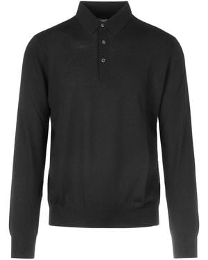 Nome Wool Polo Shirt - Black