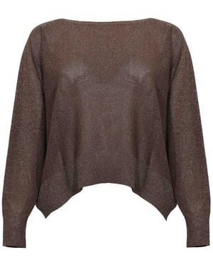 D. EXTERIOR Chocolate Viscose And Lurex Jumper - Brown