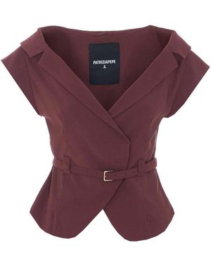 Patrizia Pepe Sleeveless Jacket - Purple