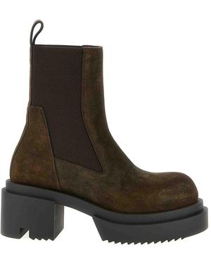 Rick Owens Beatle Bogun Ankle Boots - Brown