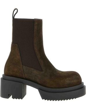 Rick Owens Beatle Bogun Ankle Boots - Brown