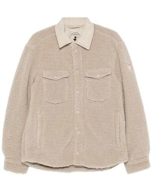 Save The Duck Vadim Fleece Shirt Jacket With Cord Collar - Natural