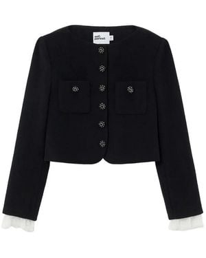 Self-Portrait Button Down Jkt - Black