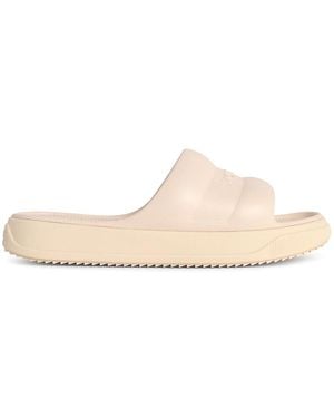 Moncler Altive Ivory Rubber Slides - White