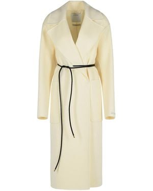 Sportmax Abate' Milk Virgin Wool Dressing Gown Coat - Natural