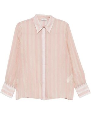 Peserico Semi-Sheer Striped Shirt - Pink