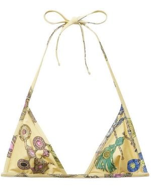 Versace Triangle Bikini Top - Metallic