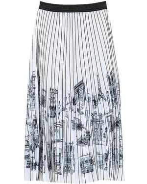 KARL LAGERFELD Paris Sketch Pleated Skirt - Grey