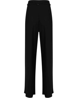Patrizia Pepe Satin Trousers With Belt - Black