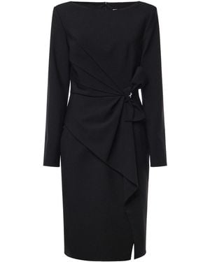 Genny Wool Blend Midi Dress - Black