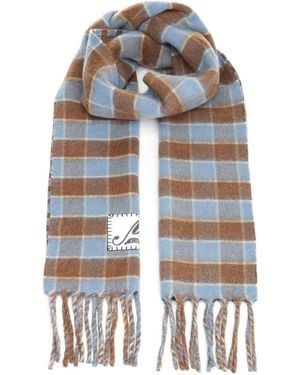 Marni Double-Face Wool Scarf - Blue