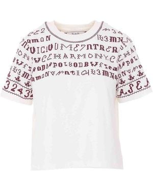 Sea Knit Embroidered T-Shirt - White