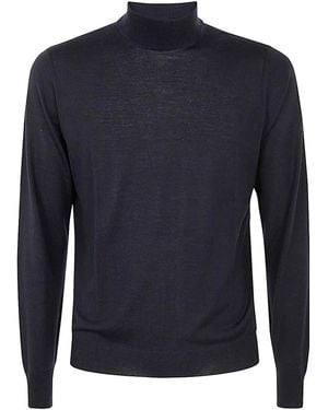 Drumohr Turtleneck Sweather Modern - Blue
