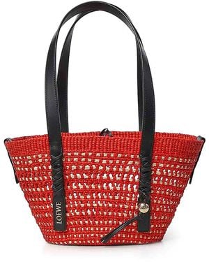 Loewe Small Braid Basket Bag - Red