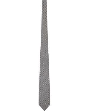 Tom Ford Silk Tie With Geometric Pattern - White