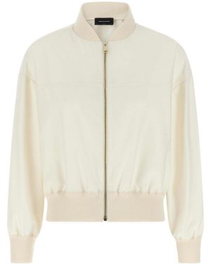 Fabiana Filippi Insert Bomber Jacket - White