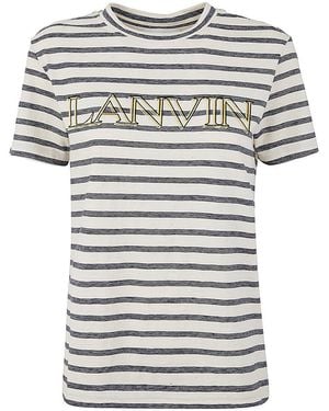 Lanvin Logo Striped T-Shirt - Gray