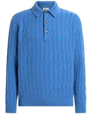 Etro Cashmere Polo Shirt - Blue