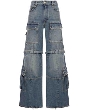 Balenciaga Flared Cargo Trousers - Blue