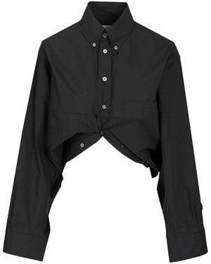 MM6 by Maison Margiela Long-Sleeved Shirt - Black