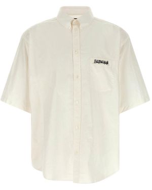 Balenciaga Masking Tape Shirt - White