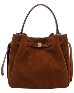 Tory Burch Romy Suede Bucket Bag - Brown