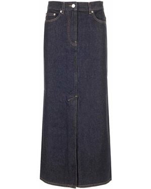 Loulou de Saison Long Denim Skirt - Blue
