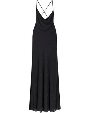 Pinko Vestito Lungo Farro Con Strass - Black