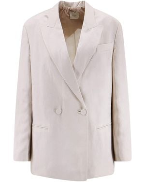 Alysi Double-Breasted Blazer - White