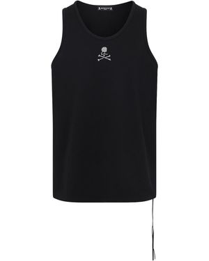 Mastermind Japan Glass Beaded Loopwheel Tank Top - Black