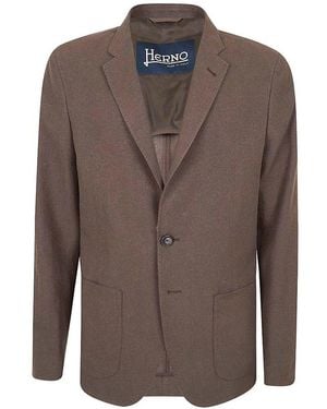Herno Single-Breasted Blazer - Brown