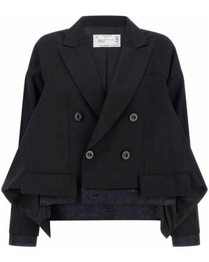 Sacai Denim Insert Blazer - Black