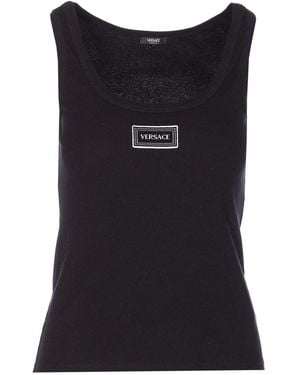 Versace Logo Tank Top - Black