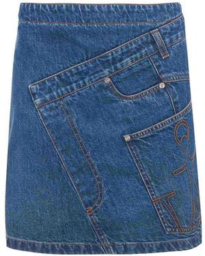 JW Anderson Twisted Denim Miniskirt - Blue
