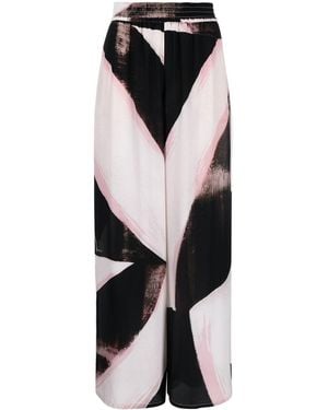 McQueen High-Waisted Wide-Leg Wool Trousers - Black
