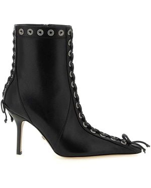 Mach & Mach Crystalized Corset' Ankle Boots - Black